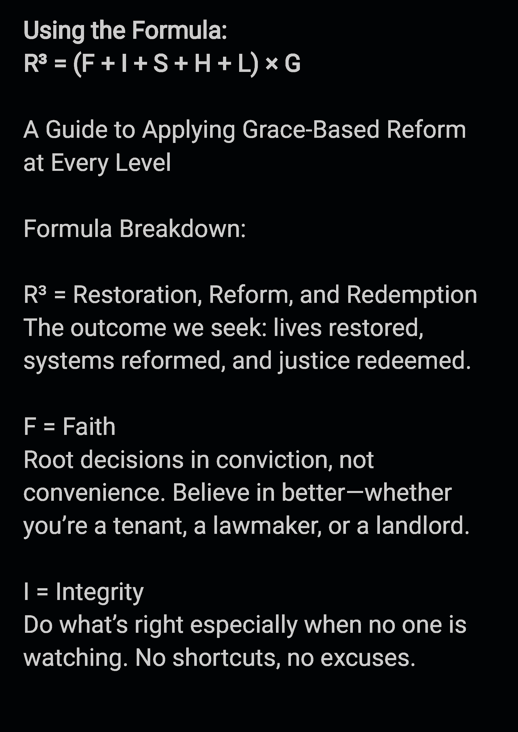 Using the Formula guide cover